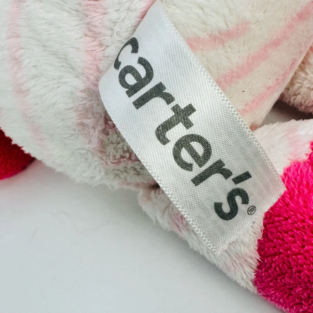 Carters Pink Zebra Plush Baby Stuffed Animal 10” Lovey Nursery Toy 2013